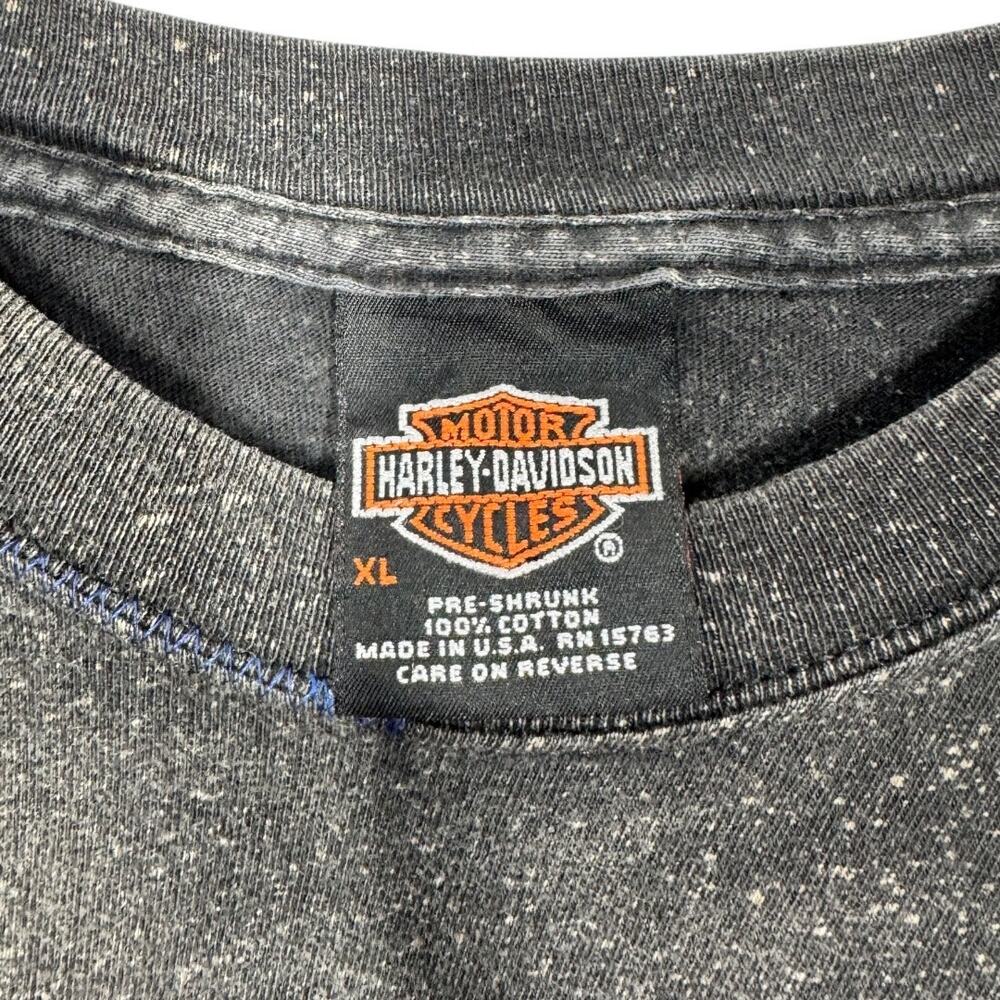 Reworked Harley Davidson Cropped Graphic Tee XL Oversized Bleached Boho Edgy - Picture 5 of 5